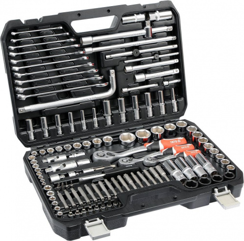 YATO Gola sada 1/2", 3/8", 1/4" + příslušenství 128 ks YT-38872