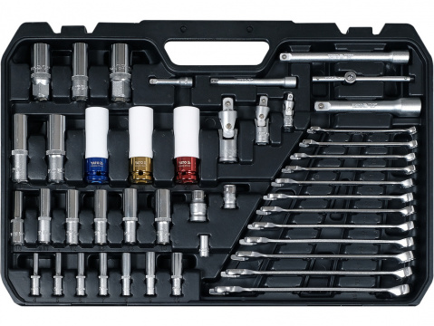 YATO Gola sada 1/2", 3/8", 1/4" + příslušenství 198 ks YT-38850