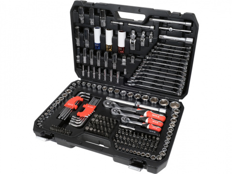 YATO Gola sada 1/2", 3/8", 1/4" + příslušenství 198 ks YT-38850