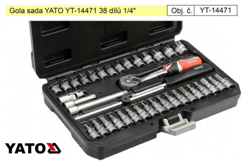 YATO Gola sada 38 dílů 1/4" YT-14471