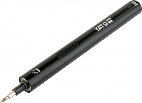 YATO Mini aku šroubovák 3,6V/0,45Ah USB nabíjecí + sada bitů