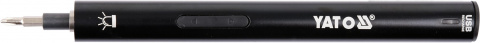 YATO Mini aku šroubovák 3,6V/0,45Ah USB nabíjecí + sada bitů