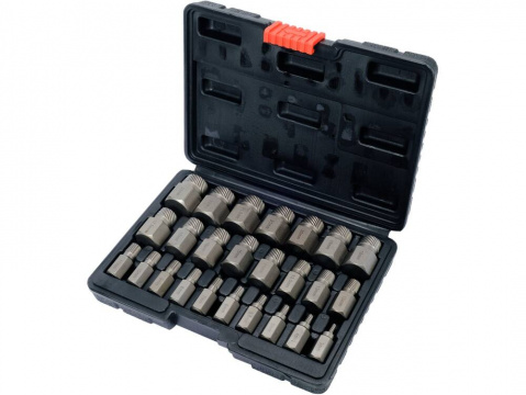 YATO Ořechy sada vytahováků stržených šroubů, inbus, torx, spline atd. 25 ks