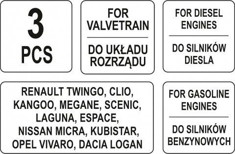 YATO Sada na aretaci rozvodů RENAULT 1.4 - 2.0 16V / 1.5 dCi