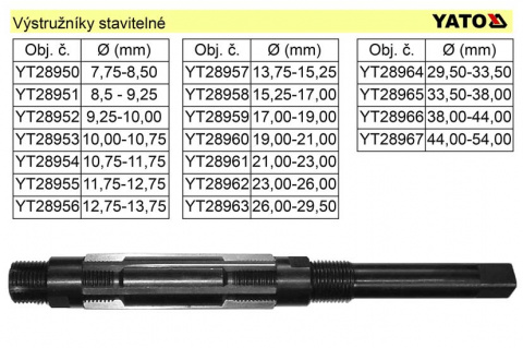 YATO Výstružník stavitelný 38,00-44,00mm HSS YT-28966
