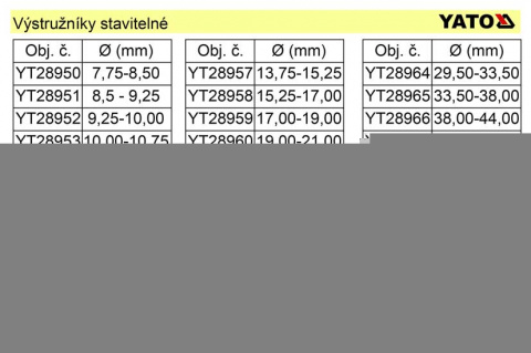 YATO Výstružník stavitelný 44,00-54,00mm HSS YT-28967