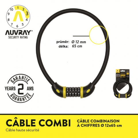zámek Auvray Combi 12x650mm kódový