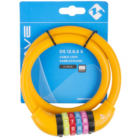 zámek  M-Wave 12x650mm kódový Security silicon oranžový