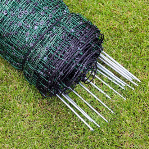 Zelená vodivá síť STANDARD elektrický ohradník pro psy, králíky, kočky, výška 65 cm, 50 m, 1 hrot