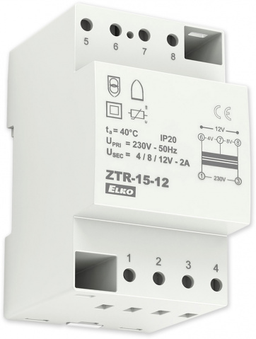 ZTR-15-12 - trafo s výstupem 4, 8 ,12 V AC