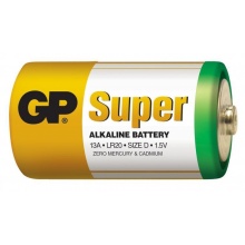 Alkalická baterie GP Super LR20 (D), 2 ks ve fólii