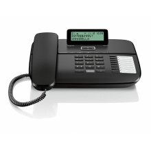 GIGASET-DA710-BLACK Gigaset - standardní telefon s displejem, CLIP, konektor pro náhlavní soupravu RJ9, handsfree, černá