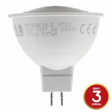 MR160630-5 Tesla - LED žárovka GU5,3 MR16, 6W, 12V, 470lm, 25 000h, 3000K teplá bílá, 100st