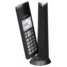 KX-TGK210FXB Panasonic - DECT bezdrátový telefon, jedinečný nadčasový design, 3-řádk. dis., LED indikátor, černá