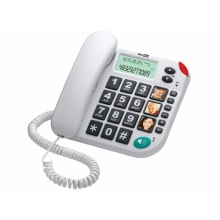 KXT480-BILA Maxcom - šnůrový telefon s velkými tlačítky vhodný pro seniory, s LCD, barva bílá