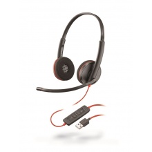 BLACKWIRE-C3220-USB-A Plantronics - náhlavní souprava pro PC na obě uši, spona přes hlavu, tl. přijmu, USB
