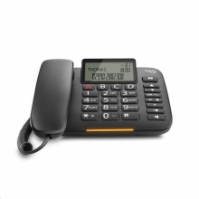 GIGASET-DL380-BLACK Gigaset - standardní telefon s displ., velké klávesy, handsfree, CLIP, napájení z tel. linky, černá