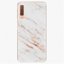 Plastový kryt  - Rose Gold Marble - Samsung Galaxy A7 (2018)