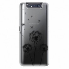 Plastový kryt  - Three Dandelions - black - Samsung Galaxy A80