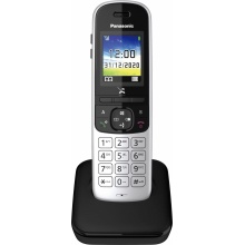 KX-TGH710FXS Panasonic - DECT bezdrátový telefon, SMS, GAP, CLIP, telefonní seznam 200 jmen, barva stříbrno/černá