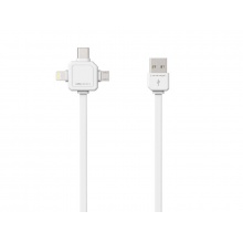 Kabel Allocacoc USB/Micro USB/USB C-TYPE/Lightning bílý