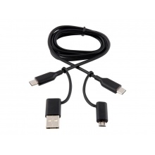 Kabel SENCOR SCO 525-010 USB C/A-C/Micro B 2.0 1m Black