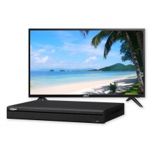 NVR4216-16P-4KS2/L +LCD32 - 16CH, 8Mpix, 2xHDD, 16xPoE, 160 Mb, +LCD32 monitor LM32-F200