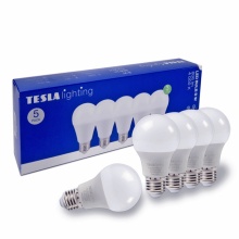 BL270840-5PACK Tesla - LED žárovka BULB E27, 8W, 230V, 806lm, 25 000h, 4000K denní bílá, 220st 5ks v balení