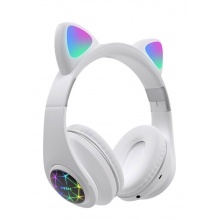 Oxe Bluetooth bezdrátová dětská sluchátka s ouškama, bílá