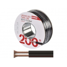 Dvojlinka nestíněná 2x0,15mm2 černo/rudá EMOS S8130 200m