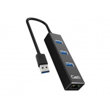 USB rozbočovač GETI GUH3AE 3x USB-A 3.0 + 1x Ethernet