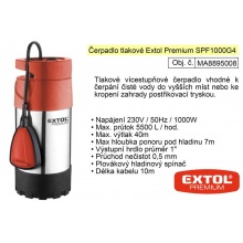 Čerpadlo elektrické nerezové tlakové 1100 W 5500 l / hod  Extol Premium 8895008