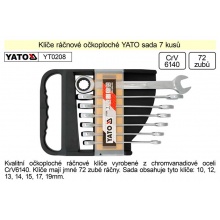 YATO Klíče ráčnové sada 7 kusů očkoploché 10-19mm