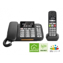 Telefon šňůrový s bezšňůrovým sluchátkem Gigaset DL780 Plus, černý