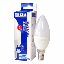 LED žárovka Tesla CANDLE svíčka, E14, 6W, 230V, 500lm, 25 000h, 4000K denní bílá, 220st