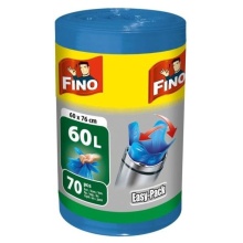 Pytel na odpad Fino 60x67 cm, 60 l, 18 mic, modrý, 70 ks