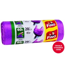 Sáček na odpad Fino 59x72 cm, zavazovací, 60 l, 13 mikronů, fialový, 20 ks