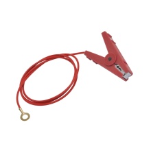Propojovací červený kabel s krokosvorkou, očko 8 mm, délka 100 cm