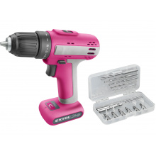 Aku šroubovák růžový Lady 12 V / 1500 Ah  Li-On Extol 402402