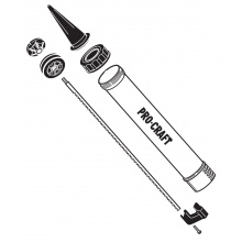 ALU trubicový zásobník 600ml pro měkké tuby Procraft TH60020 pro aku pistole na tmel PC20bb | TH60020