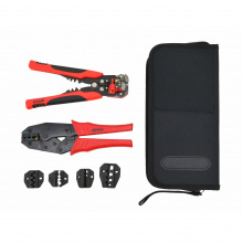 AWTOOLS Sada - Lisovací kleště na konektory s výměnnými hlavicemi + odizolovací kleště