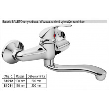 Baterie dřezová / umyvadlová 150mm chromovaná s vyhnutým ramínkem délka 200mm