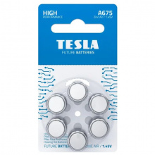 Baterie Tesla A675 do naslouchadel PR44 6ks, (blister)