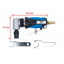 BGS Technic pneumatická mini přímá bruska, velmi krátká, 90° zahnutá, délka 126 mm