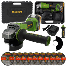 Bruska úhlová Procraft PWA220 + 10x řezný kotouč CD125x1.0b v kovovém boxu | SPWA220/CD125x1.0b