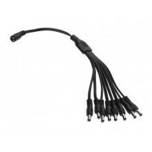 CCTV Splitter 1/8 - pasivní rozbočení DC napájení, 1x jack samice, 8x jack samec