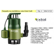 Čerpadlo elektrické kalové 400W 7500 l / hod Extol  414122
