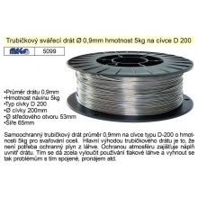 Drát svařovací trubičkový 0,9mm/5kg na ocel