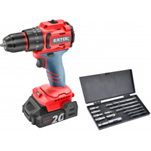 EXTOL PREMIUM vrtací šroubovák aku s příklepem SHARE20V, BRUSHLESS, 2x2Ah 8891806