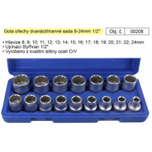 CONDOR 106-12K Gola ořechy dvanáctihranné sada 8-24mm 1/2